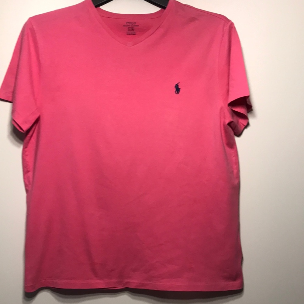 Polo by Ralph Lauren V-Neck T-Shirt in Pink